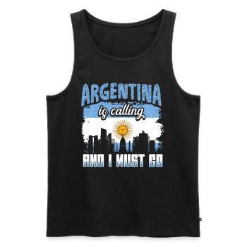 Argentina Flag - Men's Premium Organic Tank Top - black - Front - Michal (187cm)