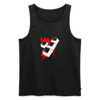 Bloody Gamer WASD - Männer Premium Bio Tank Top - Schwarz - Vorne - Michal (187cm)