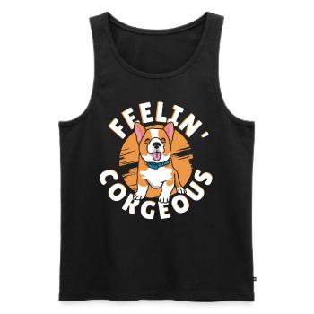 Corgi Chien Corgis Gallois-Corgi Animaux Sweet-Corgi We - Débardeur bio Premium Homme - noir - Devant - Michal (187cm)