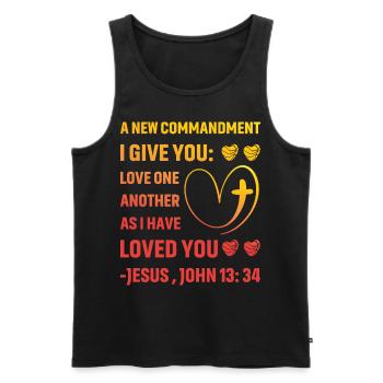 Citation du christianisme - Débardeur bio Premium Homme - noir - Devant - AI Model Male 178 light (178cm)