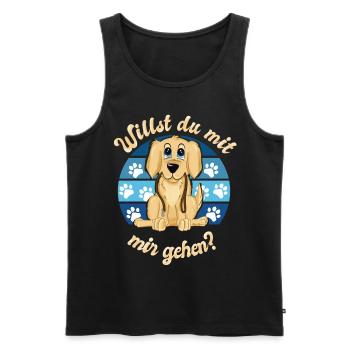 Labrador Golden Retriever puppy wants to go with him - Men's Premium Organic Tank Top - black - Front - Michal (187cm)