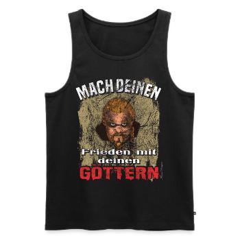 böser Wikinger mach deinen Frieden mit deinen - Männer Premium Bio Tank Top - Schwarz - Vorne - Michal (187cm)