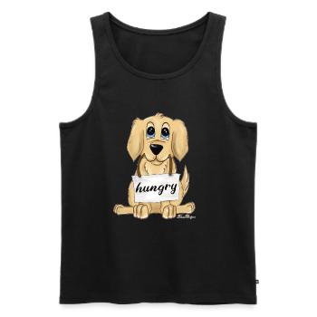 Le chiot Labrador Golden Retriever a faim et sucré - Débardeur bio Premium Homme - noir - Devant - Michal (187cm)