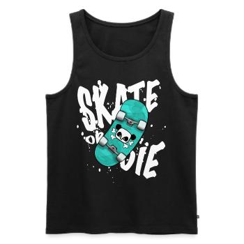 Chemise skater SKATE OR DIE Skateboard Board - Débardeur bio Premium Homme - noir - Devant - AI Model Male 178 light (178cm)