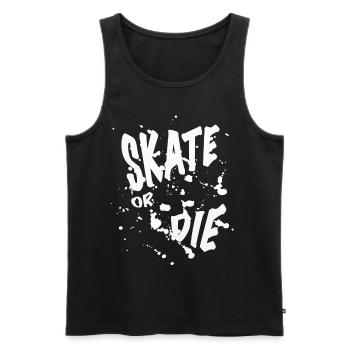 Chemise de patineur SKATE OU LES HOMMES Femmes Ados - Débardeur bio Premium Homme - noir - Devant - AI Model Male 178 light (178cm)