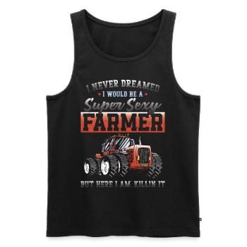 Farming Farmer Vintage Tractor I - Men's Premium Organic Tank Top - black - Front - Michal (187cm)