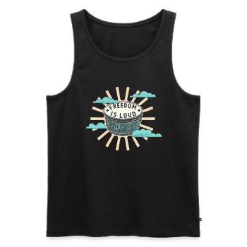 Bongo drum freedom is loud music lover - Men's Premium Organic Tank Top - black - Front - Michal (187cm)