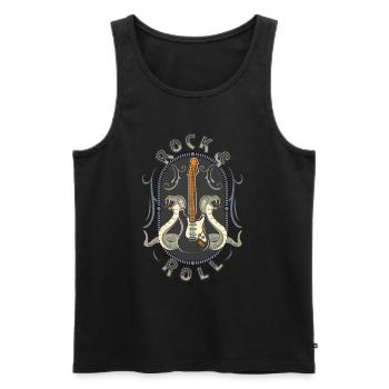 Rock & Roll E-Gitarre Schlangen Rocker Musiker - Männer Premium Bio Tank Top - Schwarz - Vorne - AI Model Male 178 light (178cm)