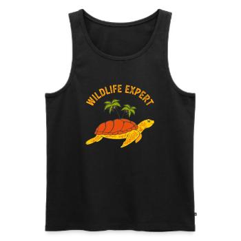 Wilderness Expert Turtle Zookeeper Zoo - Men's Premium Organic Tank Top - black - Front - Michal (187cm)