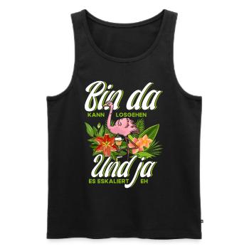Bin Da Kann Losgehen Jga Flamingo - Männer Premium Bio Tank Top - Schwarz - Vorne - Michal (187cm)