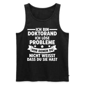 Doktor Abschluss Doktorand Promotion Doktortitel - Männer Premium Bio Tank Top - Schwarz - Vorne - Michal (187cm)