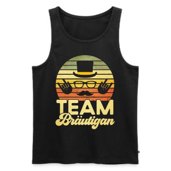 Team Bräutigam - Männer Premium Bio Tank Top - Schwarz - Vorne - Michal (187cm)