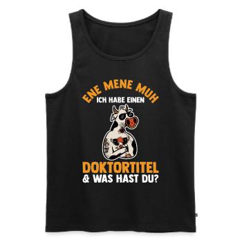 Doktor Abschluss Kuh Doktorand Promotion Doktortit - Männer Premium Bio Tank Top - Schwarz - Vorne - Michal (187cm)