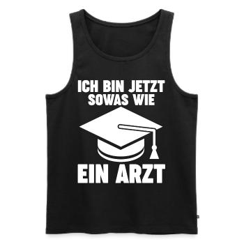 Doktor Abschluss Doktorand Promotion Doktortitel - Männer Premium Bio Tank Top - Schwarz - Vorne - Michal (187cm)