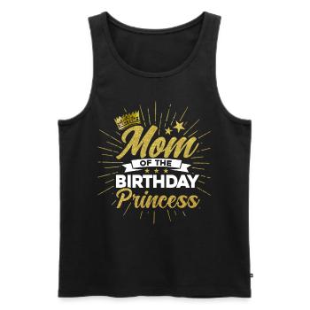 Maman de la princesse d’anniversaire - Débardeur bio Premium Homme - noir - Devant - AI Model Male 178 light (178cm)