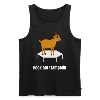 Bock Auf Trampolin - Fitness Workout Athlete Jump - Männer Premium Bio Tank Top - Schwarz - Vorne - Michal (187cm)