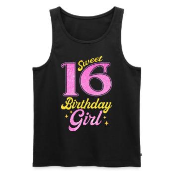 Fille du 16e anniversaire - Débardeur bio Premium Homme - noir - Devant - Michal (187cm)