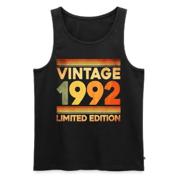 Vintage 1992 Limited Edition - Männer Premium Bio Tank Top - Schwarz - Vorne - Michal (187cm)