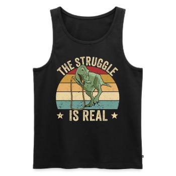 Lustiges Springseil Springseil springen Der Kampf - Männer Premium Bio Tank Top - Schwarz - Vorne - AI Model Male 178 light (178cm)