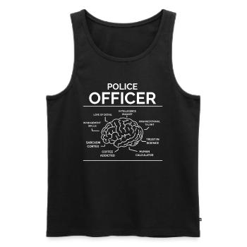 Polizeibeamter Polizist - Männer Premium Bio Tank Top - Schwarz - Vorne - Michal (187cm)