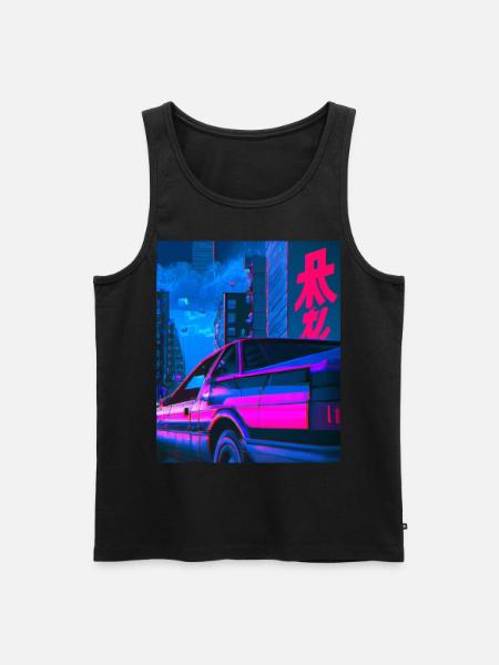 Vaporwave Aesthetic Synthwave Car - Men's Premium Organic Tank Top - black