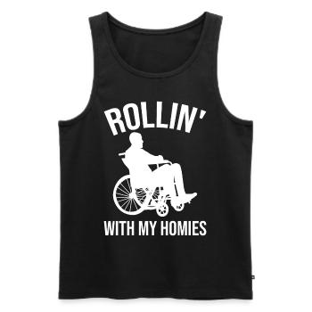 Funny Spinal Cord Injury Wheelchair Cross-Section - Men's Premium Organic Tank Top - black - Front - AI Model Male 178 light (178cm)