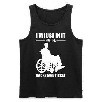 Drôle de lésion de la moelle épinière Coupe transversale du fauteuil roulant - Débardeur bio Premium Homme - noir - Devant - AI Model Male 178 light (178cm)