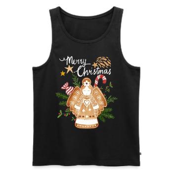Weihnachten Lebkuchen-Engel, Weihnachtsengel - Männer Premium Bio Tank Top - Schwarz - Vorne - AI Model Male 178 light (178cm)