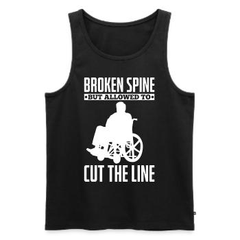 Funny Spinal Cord Injury Wheelchair Cross-Section - Men's Premium Organic Tank Top - black - Front - AI Model Male 178 light (178cm)