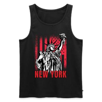 Liberty Statue NY Souvenir New York City États-Unis - Débardeur bio Premium Homme - noir - Devant - AI Model Male 178 light (178cm)