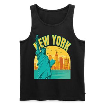 New York City Liberty Island Bridge NY Souvenir US - Men's Premium Organic Tank Top - black - Front - AI Model Male 178 light (178cm)