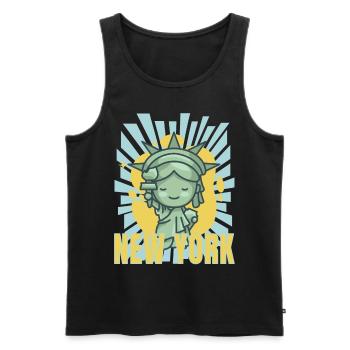 New York City États-Unis Liberty Statue États-Unis - Débardeur bio Premium Homme - noir - Devant - AI Model Male 178 light (178cm)