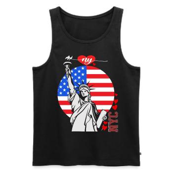 NY Souvenir New York City Manhattan États-Unis - Débardeur bio Premium Homme - noir - Devant - AI Model Male 178 light (178cm)