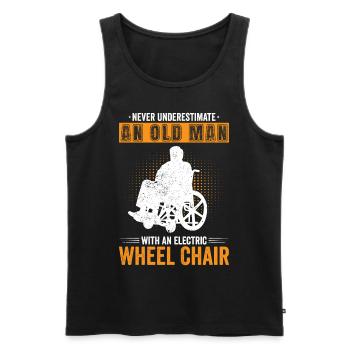 Funny Spinal Cord Injury Wheelchair Cross-Section - Men's Premium Organic Tank Top - black - Front - AI Model Male 178 light (178cm)