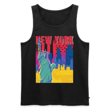 NY Souvenir New York City Liberty Island USA - Männer Premium Bio Tank Top - Schwarz - Vorne - Michal (187cm)