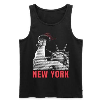 New York City Liberty Statue Manhattan États-Unis - Débardeur bio Premium Homme - noir - Devant - AI Model Male 178 light (178cm)