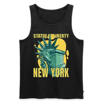 New York City Liberty Statue Manhattan États-Unis - Débardeur bio Premium Homme - noir - Devant - AI Model Male 178 light (178cm)