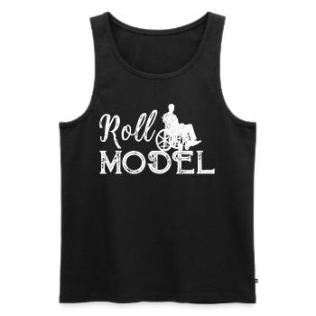 Funny Paraplegic Handicap Wheelchair Cross-sectional Category - Men's Premium Organic Tank Top - black - Front - AI Model Male 178 light (178cm)