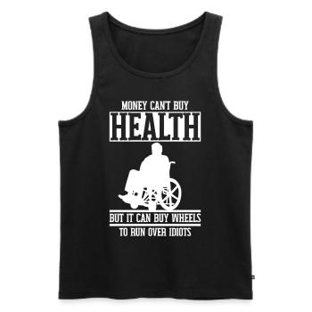 Funny Spinal Cord Injury Wheelchair Cross-Section - Men's Premium Organic Tank Top - black - Front - AI Model Male 178 light (178cm)