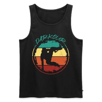 Parkour Freestyle Running Graffiti Runner Jumping - Men's Premium Organic Tank Top - black - Front - Michal (187cm)