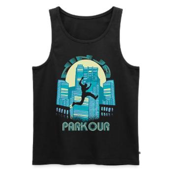 City Ninja Parkour Jumping Building Freestyle Run - Men's Premium Organic Tank Top - black - Front - Michal (187cm)