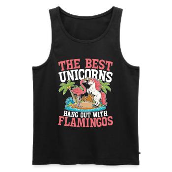 The Best Unicorns Hang Out With Flamingos für - Männer Premium Bio Tank Top - Schwarz - Vorne - Michal (187cm)