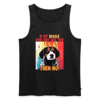 Dog Saying Beagle Design pour les amoureux des chiens - Débardeur bio Premium Homme - noir - Devant - Michal (187cm)