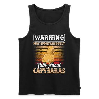 Capybara parle spontanément de capybara - Débardeur bio Premium Homme - noir - Devant - Michal (187cm)