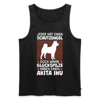 Akita Inu ist mein Schutzengel japanischer Spitz - Männer Premium Bio Tank Top - Schwarz - Vorne - Michal (187cm)