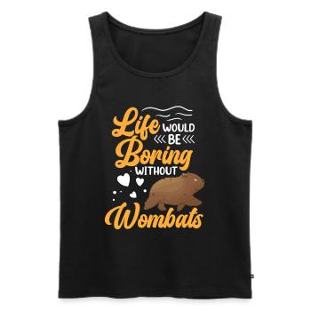 Leben wäre langweilig ohne Wombat - Männer Premium Bio Tank Top - Schwarz - Vorne - AI Model Male 178 light (178cm)