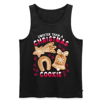 Christmas Cookie Saying, Christmas, Gingerbread - Men's Premium Organic Tank Top - black - Front - Michal (187cm)