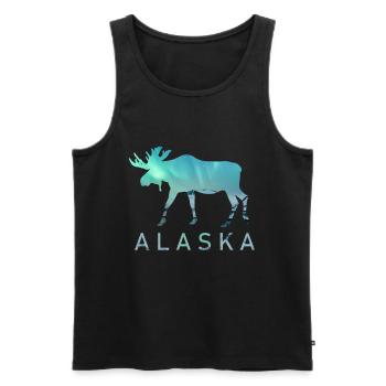 Alaska Geschenk USA Natur Bär Denali Grizzly Wald - Männer Premium Bio Tank Top - Schwarz - Vorne - Michal (187cm)