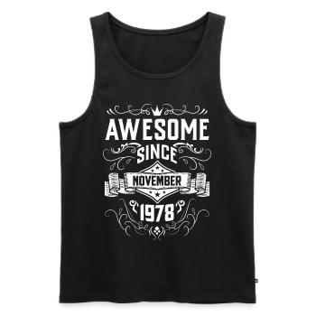 1978 Birthday Party Old year of construction November - Men's Premium Organic Tank Top - black - Front - Michal (187cm)
