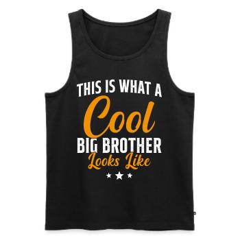 Grand Frère Cadeau Humour - Débardeur bio Premium Homme - noir - Devant - Michal (187cm)